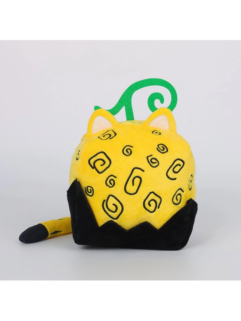 Yellow & Black Plush Cat Toy - Fun Spiral Pattern